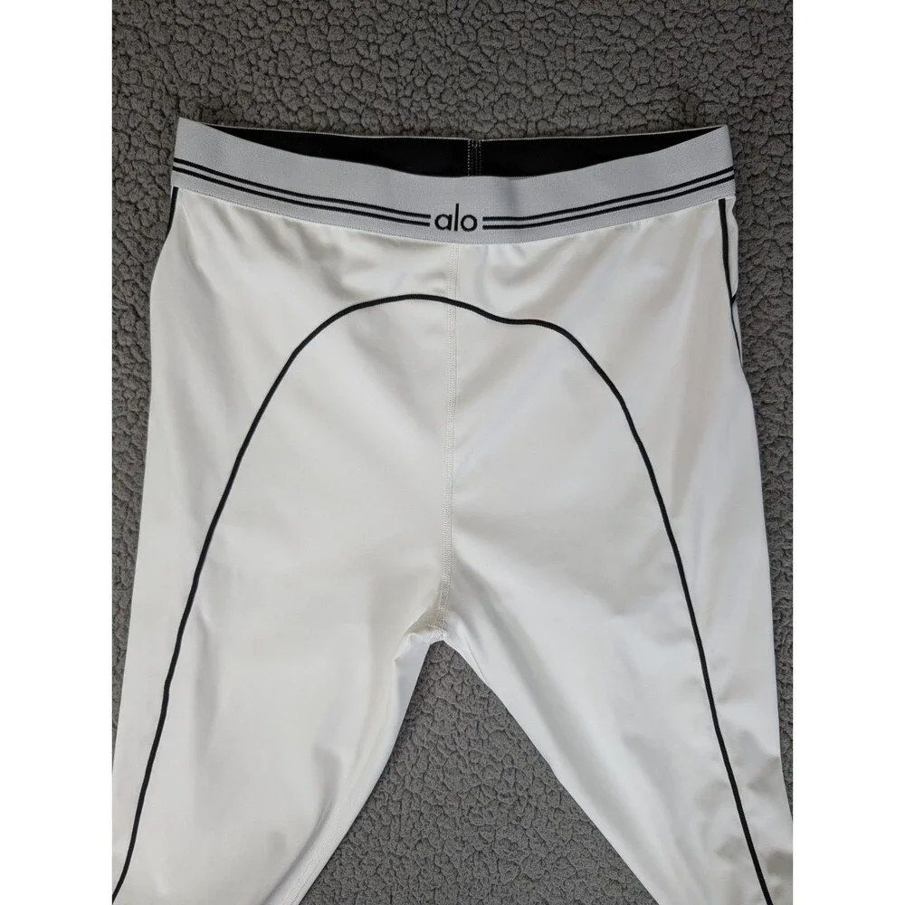Alo Yoga Airbrush High-Waist Heart Throb Ankle Leggings XL White/Black